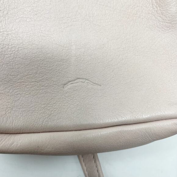 Diver Swimmer Blush Pink Leather Crossbody Bag White Tassel Zipper Made in USA - Picture 11 of 14